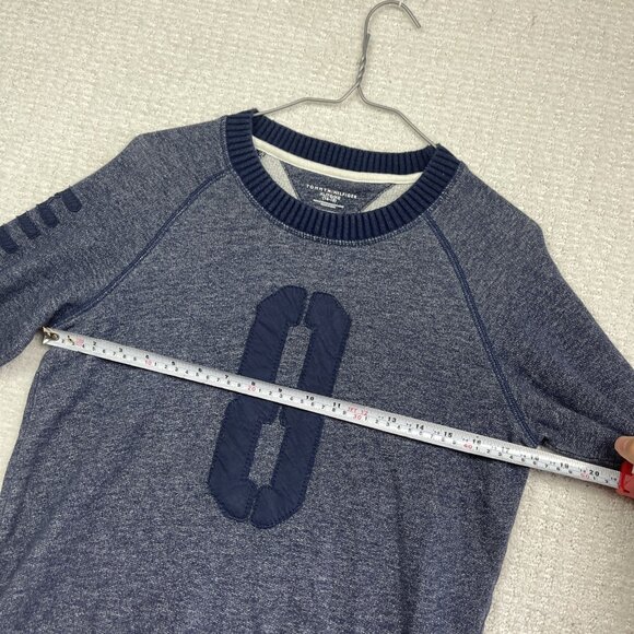 Retro Tommy Hilfiger Boys Youth XL 16-18 Navy Blue Crewneck Sweater Long sleeve - Picture 8 of 16